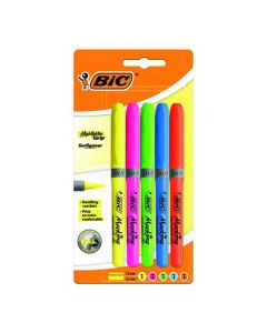 BIC CHISEL TIP HIGHLIGHTER GRIP ASSORTED (PACK OF 5) 894324