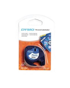 DYMO LETRATAG TAPE PLASTIC 12MMX4M BLACK ON CLEAR REF S0721530  (PACK OF 1)