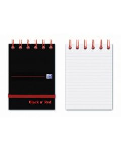 BLACK N' RED RULED ELASTICATED WIREBOUND NOTEBOOK 140 PAGES A7 (PACK OF 5) 400050435