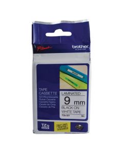 BROTHER P-TOUCH 9MM BLACK ON WHITE TZE221 LABELLING TAPE (PACK OF 1)
