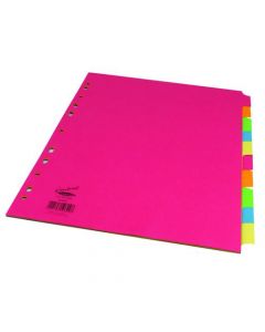 CONCORD DIVIDER 10-PART A4 160GSM BRIGHT ASSORTED 50899