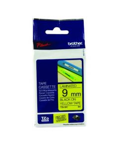 BROTHER P-TOUCH 9MM BLACK ON YELLOW TZE621 LABELLING TAPE (PACK OF 1)