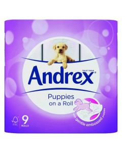 ANDREX PUPPIES ON A ROLL TOILET ROLL (PACK OF 9) 4978748