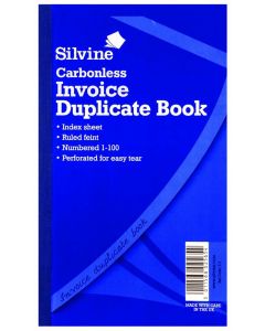 SILVINE CARBONLESS DUPLICATE INVOICE BOOK 210X127MM (PACK OF 6) 711-T