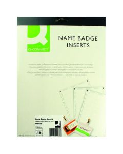 Q-CONNECT NAME BADGE INSERTS 54X90MM 10 PER SHEET (PACK OF 25 SHEETS) KF02289