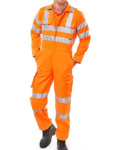 BEESWIFT RAILSPEC COVERALLS WITH REFLECTIVE TAPE SIZE 38 ORANGE (PACK OF 1)
