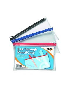 SEE THROUGH PENCIL CASE 200 X 125MM (PACK OF 12) 300794
