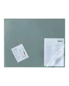DURABLE DESK MAT WITH TRANSPARENT OVERLAY 650 X 520MM GREY 720310  (PACK OF 1)
