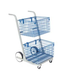 GOSECURE MAJOR MAIL TROLLEY REMOVABLE BASKETS SILVER MT2SIL