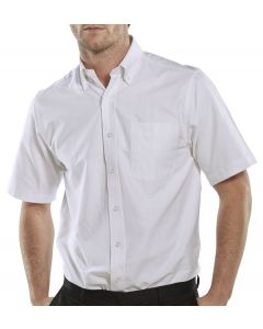 BEESWIFT OXFORD SHIRT SHORT SLEEVE WHITE 17.5 (PACK OF 1)