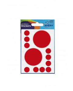 AVERY PACKETS OF LABELS COMPANY SEAL DIAM.50MM RED REF 32-400 [10 X 8 LABELS]