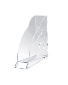 REXEL NIMBUS MAGAZINE RACK ROBUST ACRYLIC WITH FRONT INDEXING TAB A4 CLEAR REF 2101499