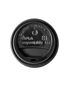 INGEO ULTIMATE ECO COMPOSTABLE CPLA DOMED SIP-THROUGH LID REF 0511226 (PACK OF 100 LIDS]