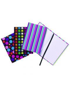 A6 FASHION ASSORTED FEINT RULED CASEBOUND NOTEBOOKS (PACK OF 10) 301642