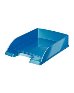 LEITZ BRIGHT LETTER TRAY STACKABLE GLOSSY METALLIC BLUE REF 52263036 (PACK OF 1)