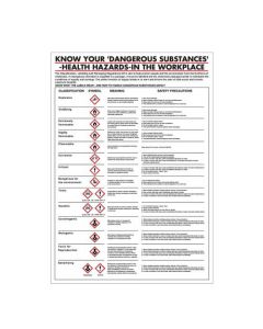 HEALTH HAZARDS IN THE WORKPLACE POSTER 420X600MM PG23 (PACK OF 1)