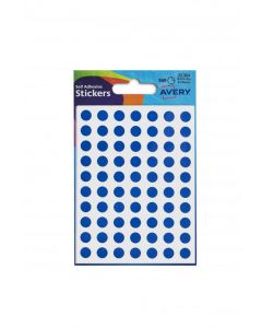AVERY PACKETS OF LABELS ROUND DIAM.8MM BLUE REF 32-304 [10X560 LABELS]