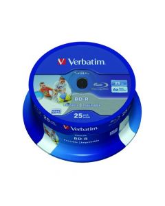 Verbatim BD-R Printable Spindle 6x 25GB (Pack of 25) 43811
