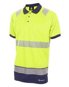 BEESWIFT HIGH VISIBILITY  TWO TONE POLO SHIRT SHORT SLEEVE SATURN YELLOW / NAVY 3XL (PACK OF 1)