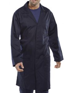 BEESWIFT POLY COTTON WAREHOUSE COAT NAVY BLUE 50 (PACK OF 1)