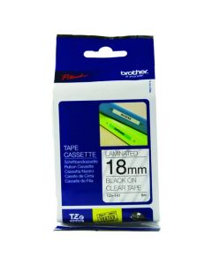 BROTHER P-TOUCH 18MM BLACK ON CLEAR TZE141 LABELLING TAPE (PACK OF 1)