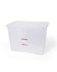 5 STAR OFFICE STORAGE BOX PLASTIC WITH LID STACKABLE 60 LITRE CLEAR