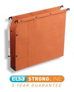 ELBA ULTIMATE AZV LINKING LATERAL FILE MANILLA 30MM WIDE-BASE 240GSM A4 ORANGE REF 100330475 [PACK OF 25 FILES]