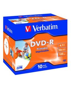 Verbatim DVD-R Speed Jewel Case 4x 4.7GB (Pack of 10) 43285