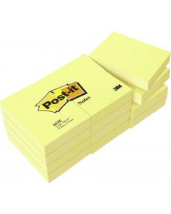 POST-IT NOTES 38 X 51MM CANARY YELLOW (PACK OF 12) 653Y