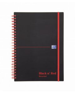 BLACK N' RED RECYCLED WIREBOUND POLYPROPYLENE NOTEBOOK 140 PAGES A5 (PACK OF 5) 846350963
