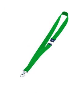 DURABLE TEXTILE BADGE LANYARD 20MM GREEN (PACK OF 10) 8137/05