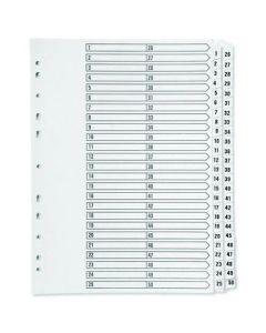 Q-CONNECT 1-50 INDEX MULTI-PUNCHED REINFORCED BOARD CLEAR TAB A4 WHITE KF97057