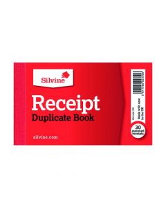 SILVINE DUPLICATE RECEIPT BOOK 63X106MM GUMMED (PACK OF 36) 228