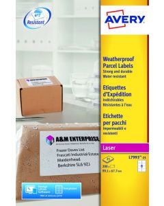 AVERY WEATHERPROOF SHIPPING LABEL 8 PER SHEET (PACK OF 200) L7993-25 (PACK OF 25 SHEETS)