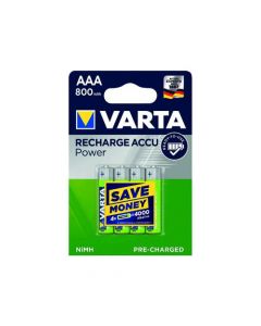 VARTA AAA RECHARGEABLE ACCU BATTERY NIMH 800 MAH (PACK OF 4) 56703101404