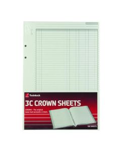 REXEL CROWN 3C F9 TREBLE CASH REFILL SHEETS (PACK OF 100) 75849