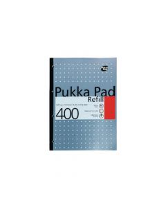 PUKKA PAD RULED METALLIC FOUR-HOLE REFILL PAD SIDE BOUND 400 PAGES A4 (PACK OF 5) REF400