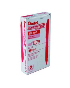 Pentel Energel X Retractable Gel Pen Medium Red (Pack Of 12) Bl107/14-B