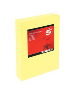 5 Star Office Coloured Copier Paper Multifunctional Ream-Wrapped 80gsm A4 Medium Yellow [500 Sheets]
