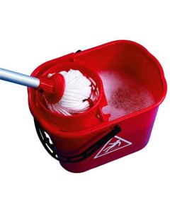 2WORK PLASTIC MOP BUCKET WITH WRINGER 15 LITRE RED 102946RD (PACK OF 1)
