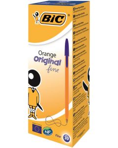 Bic Orange Fine Ballpoint Pen Blue (Pack Of 20) 1199110111