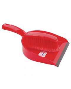 DUSTPAN AND BRUSH SET RED (SOFT BRISTLED HANDLE) 102940RD
