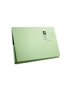 Q-CONNECT LONG FLAP DOCUMENT WALLET FOOLSCAP GREEN (PACK OF 50) KF03931