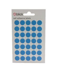 BLICK COLOURED LABELS IN BAGS ROUND 13MM DIA  20 LABELS PER SHEET 140 PER BAG BLUE (PACK OF 2800) RS003953 (PACK OF 20 BAGS)