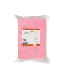 5 STAR FACILITIES CLEANING CLOTHS ANTI-MICROBIAL HEAVY-DUTY 76GSM W500XL300MM RED [PACK 25]