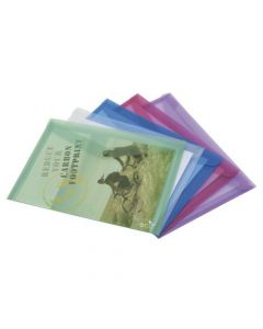 RAPESCO ECO POPPER WALLET A4 PLUS ASSORTED (PACK OF 5 WALLETS) 1039