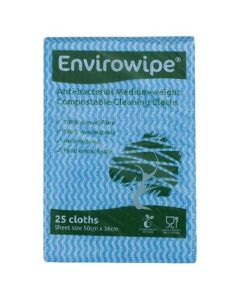 ENVIROWIPE ANTIBACTERIAL CLEANING CLOTHS 500X360MM BLUE (PACK OF 25) EWF150