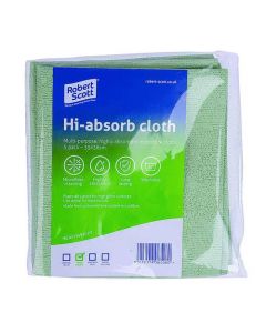 ROBERT SCOTT HI-ABSORB MICROFIBRE CLOTH GREEN (PACK OF 5) 103986GREEN