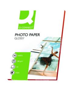 Q-CONNECT A4 GLOSS PHOTO PAPER 180GSM (PACK OF 50 SHEETS) KF02771