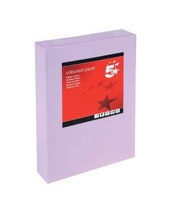 5 Star Office Coloured Copier Paper Multifunctional Ream-Wrapped 80gsm A4 Medium Violet [500 Sheets]